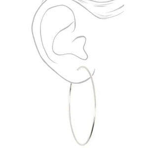 COPY - Claire's Oversized Silvertone 3" Earrings.…